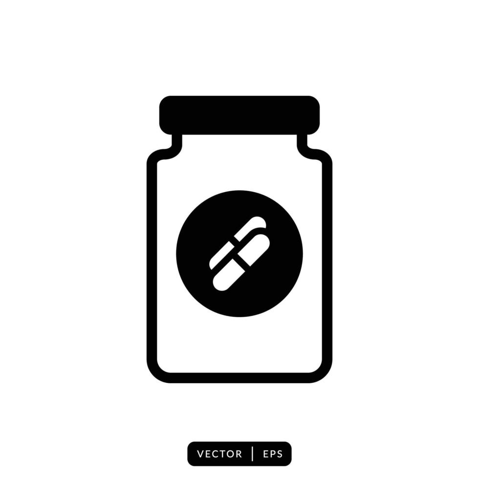 Medical Bottle Icon Vector - Sign or Symbol