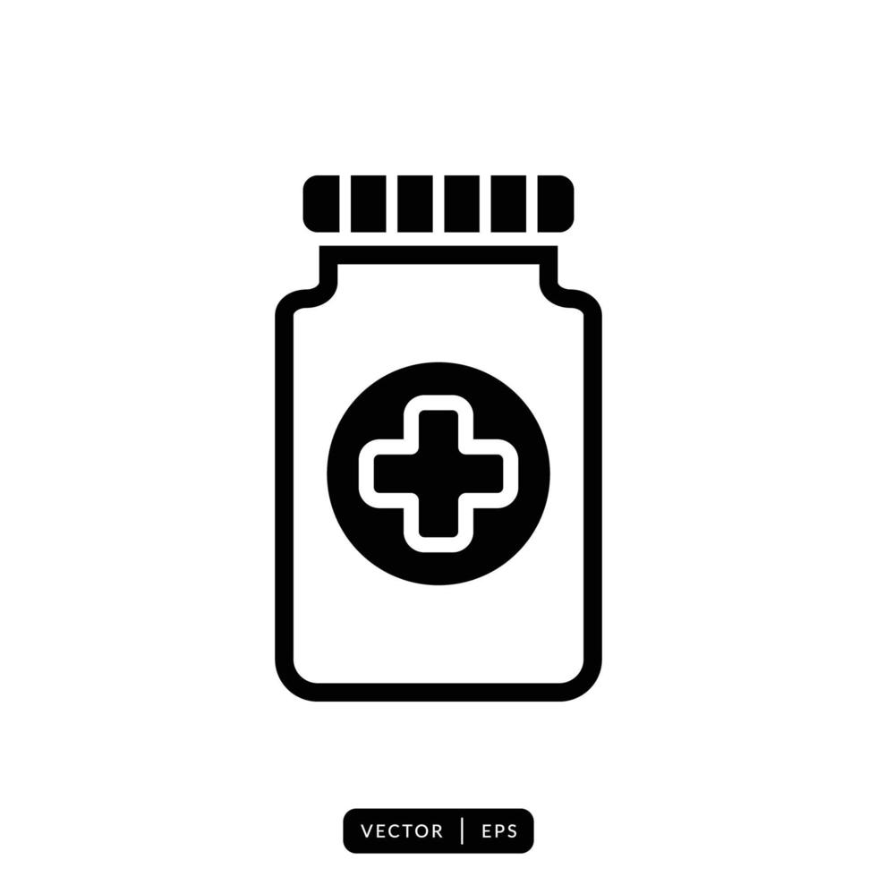 Medical Bottle Icon Vector - Sign or Symbol