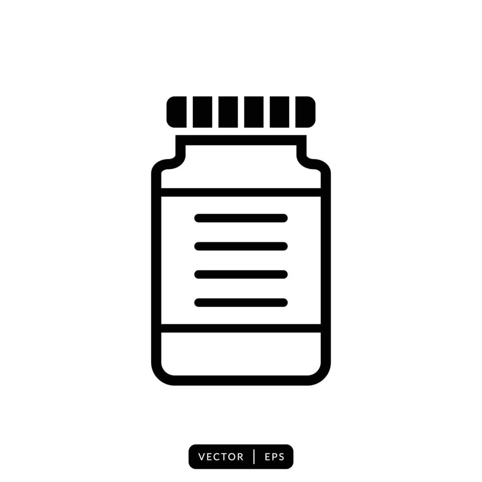 Medical Bottle Icon Vector - Sign or Symbol