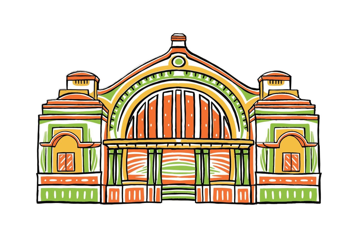 filateli building jakarta vector