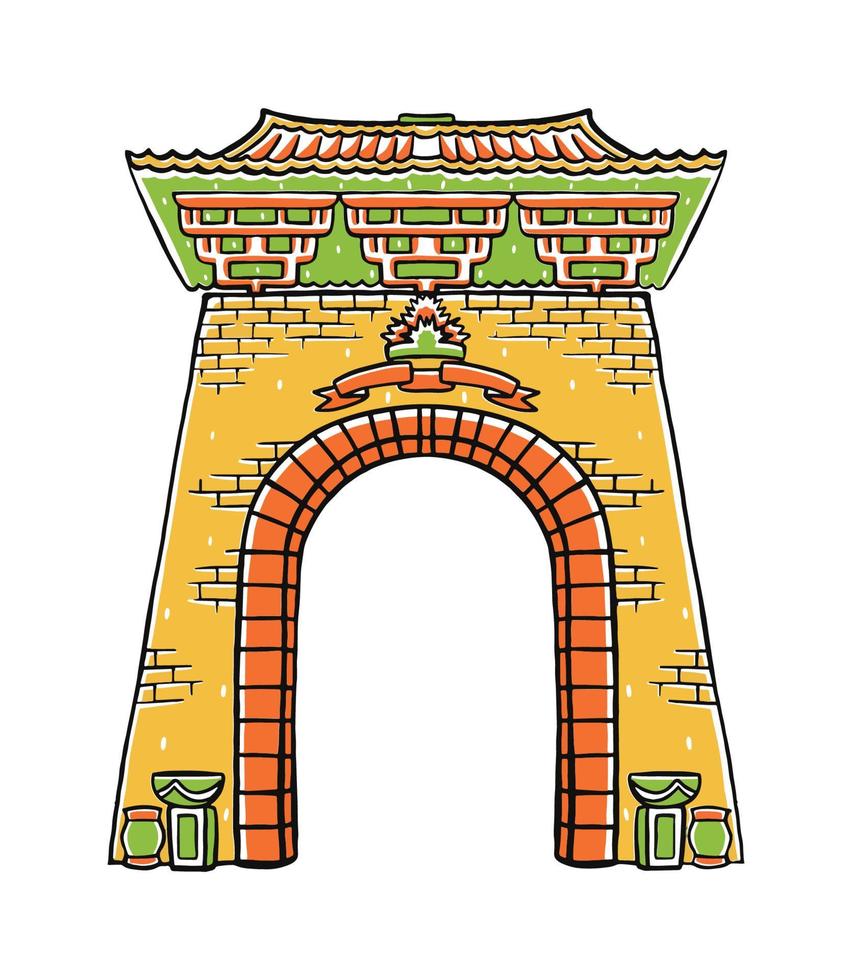 pasar baru jakarta in flat design style vector