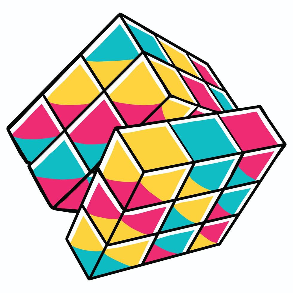 Rubik in Flat Design Style vector