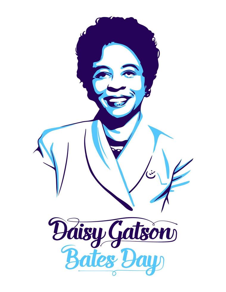 Jakarta, Indonesia - February 17 2022 Daisy Gatson Bates Day vector illustration