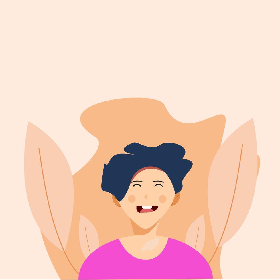 diseño de personaje de icono plano de un niño sonriente vector