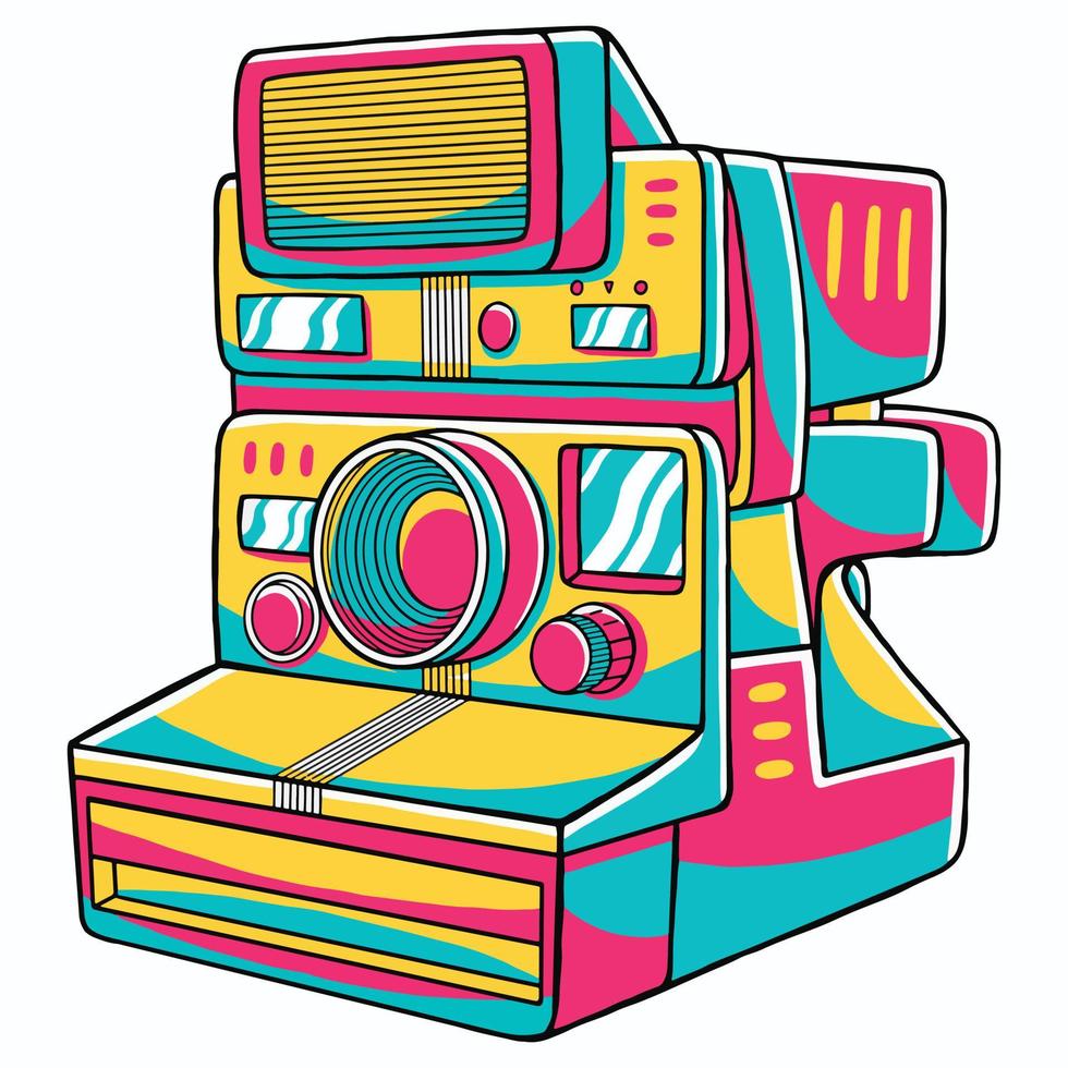 Polaroid Camera in Flat Design Style vector