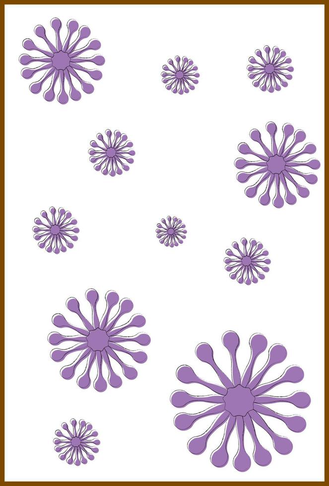 African daisy contour painting in frame vector illustration