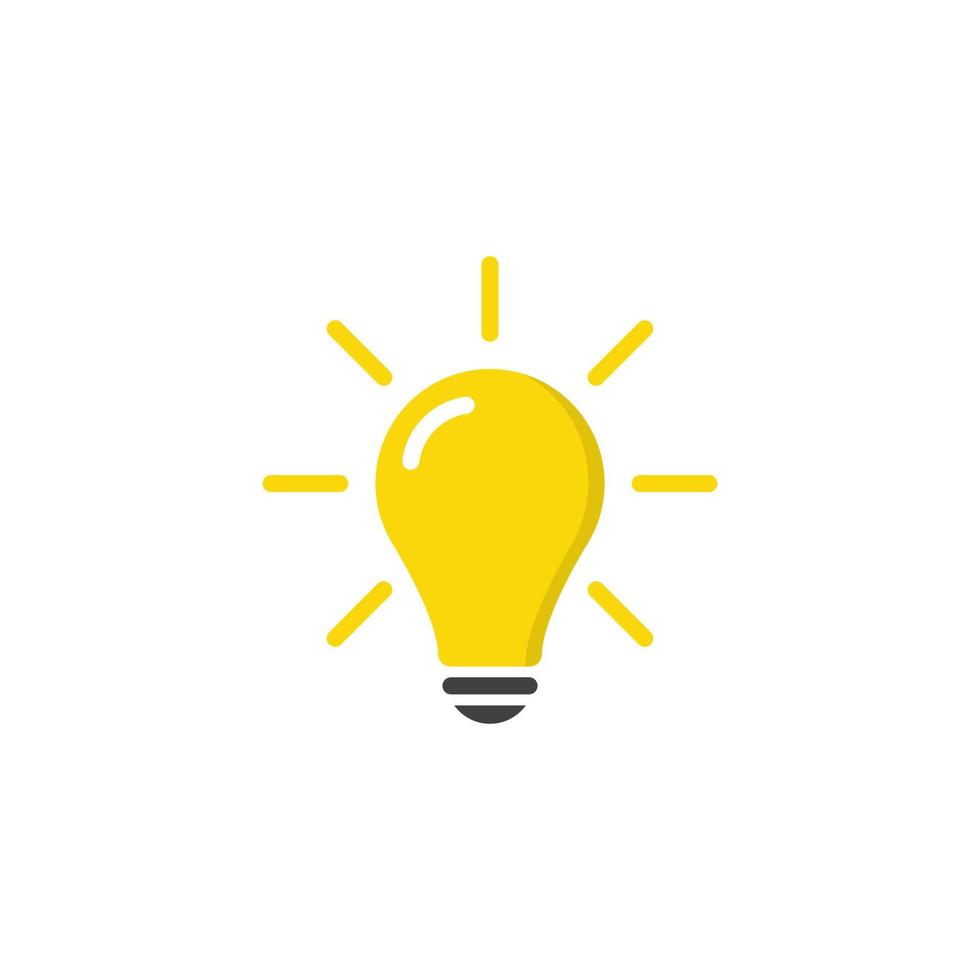 Light Bulb, Creativity, Idea Icon Vector in Flat Style