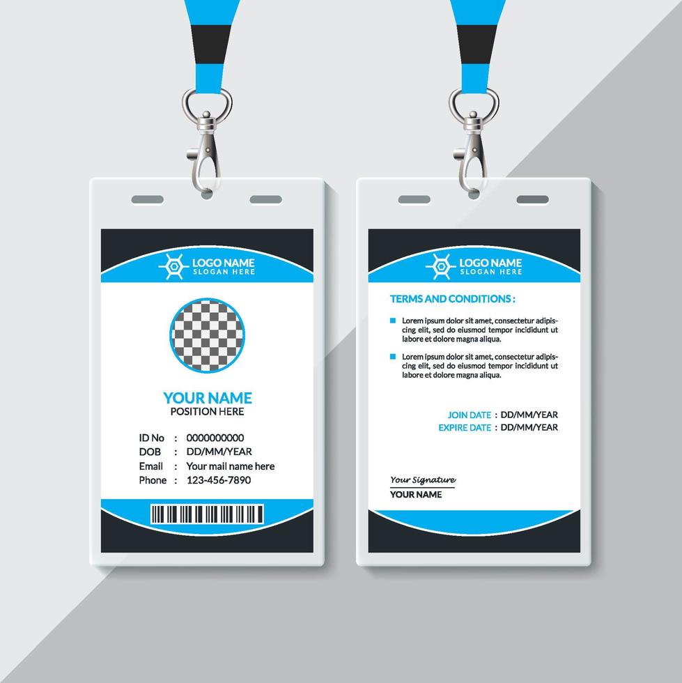 ID Card Design Template vector