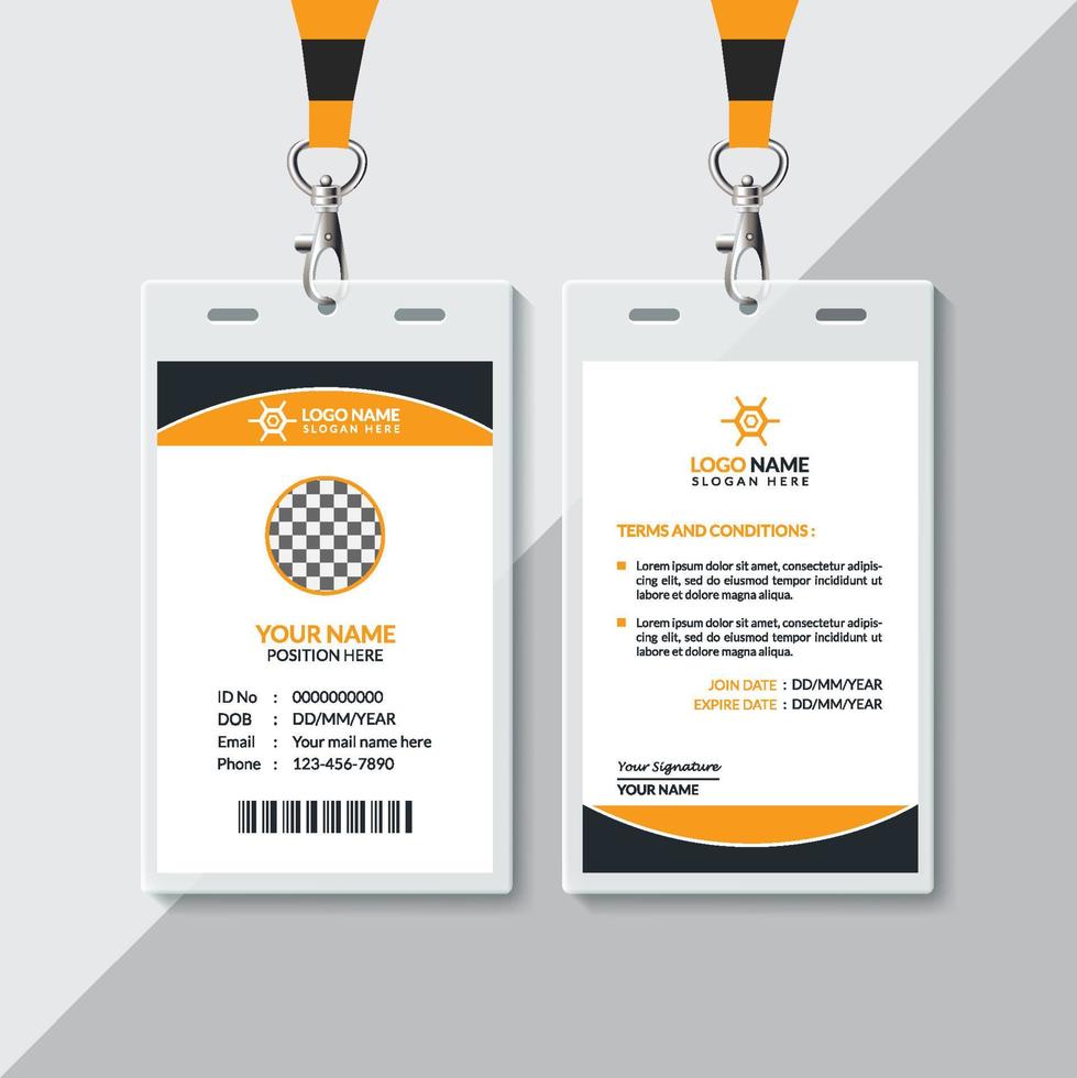 ID Card Design Template vector