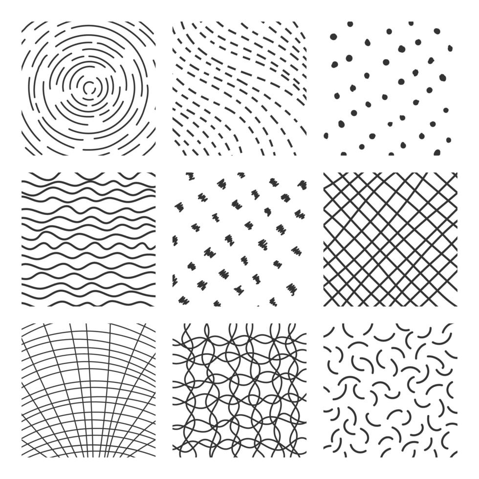 Hand drawn strokes collection in different styles. vector