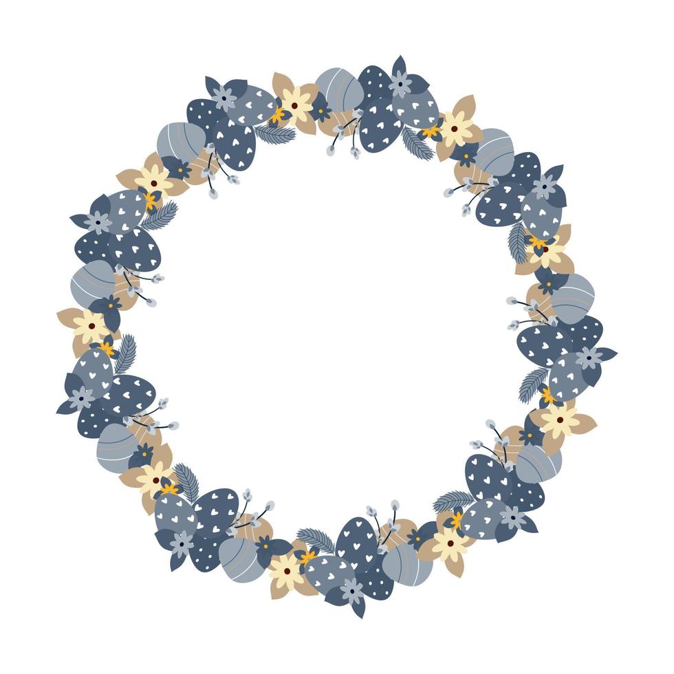 imagen de corona de pascua azul vector
