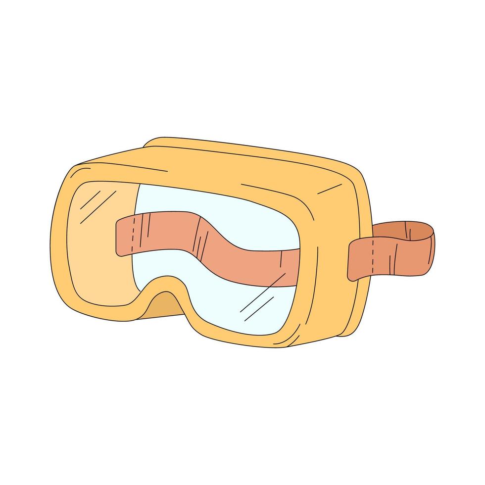 ilustración vectorial de dibujos animados de gafas aisladas en un fondo blanco. máscara protectora para los ojos. ropa de trabajo para soldador, ayudante de laboratorio, buzo vector
