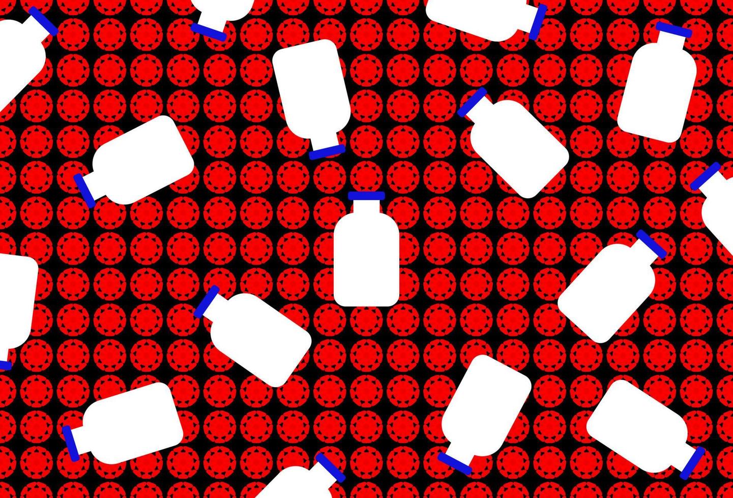 vaccine bottle spread on coronavirus disease pattern. vector