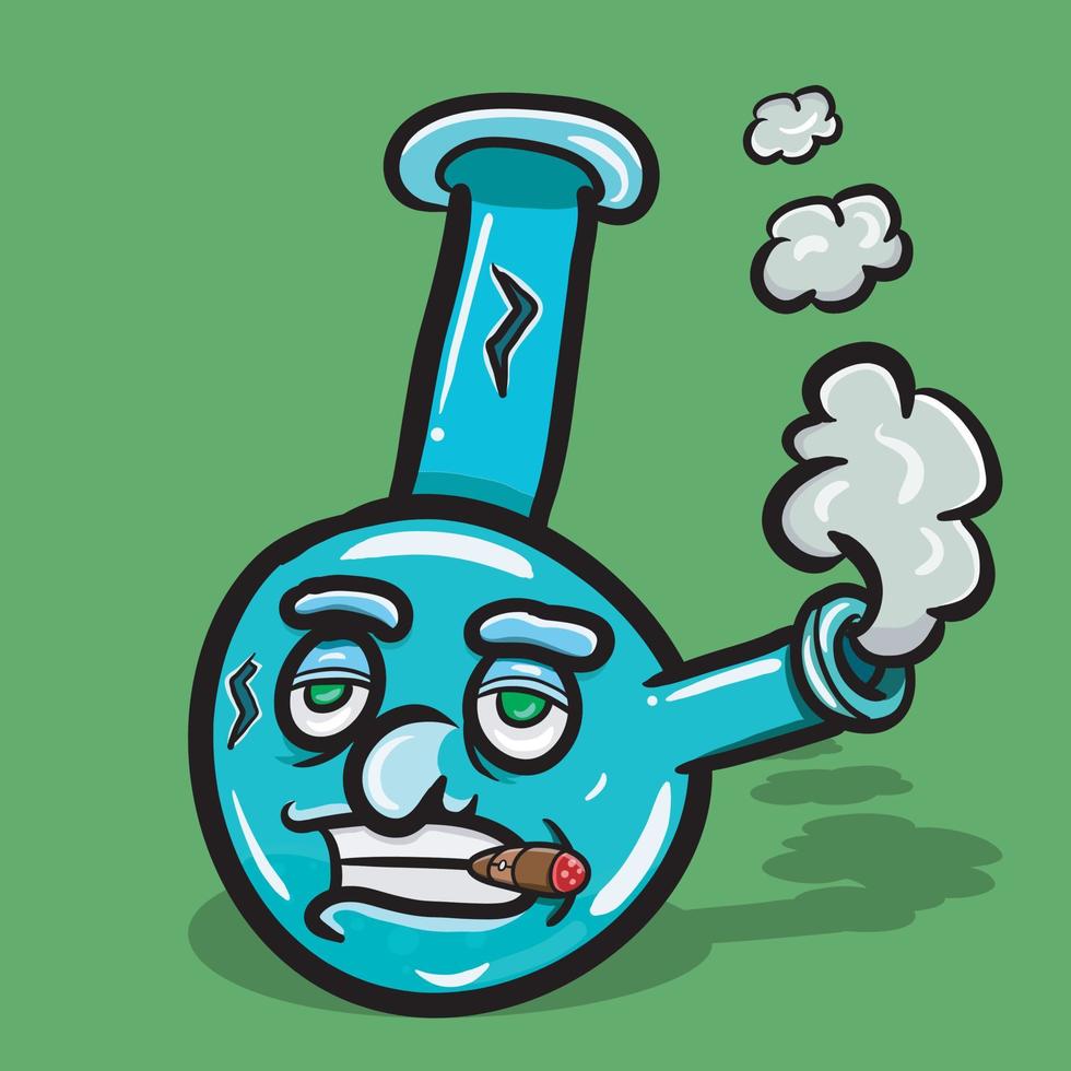 Mascot of Bong Marijuana Character. Clip Art Vector. vector