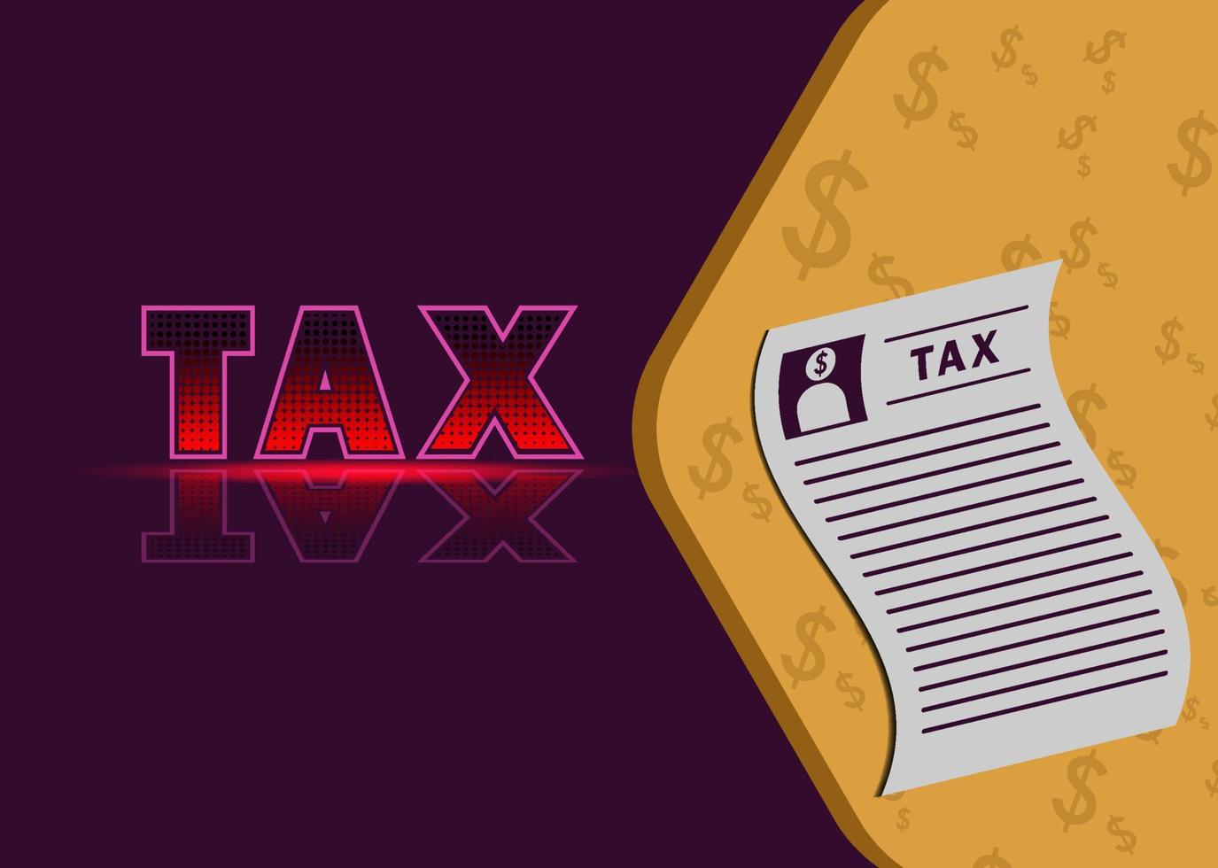 Happy Tax Day poster illustration. Text effect background vector