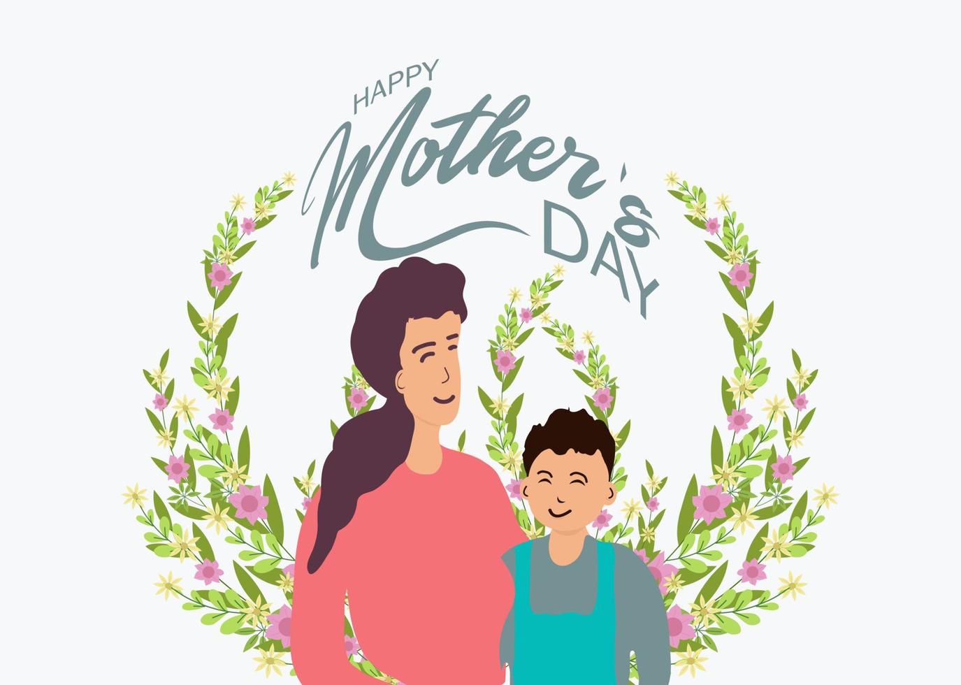 mother and daughter illustration, great for happy mother's day card vector