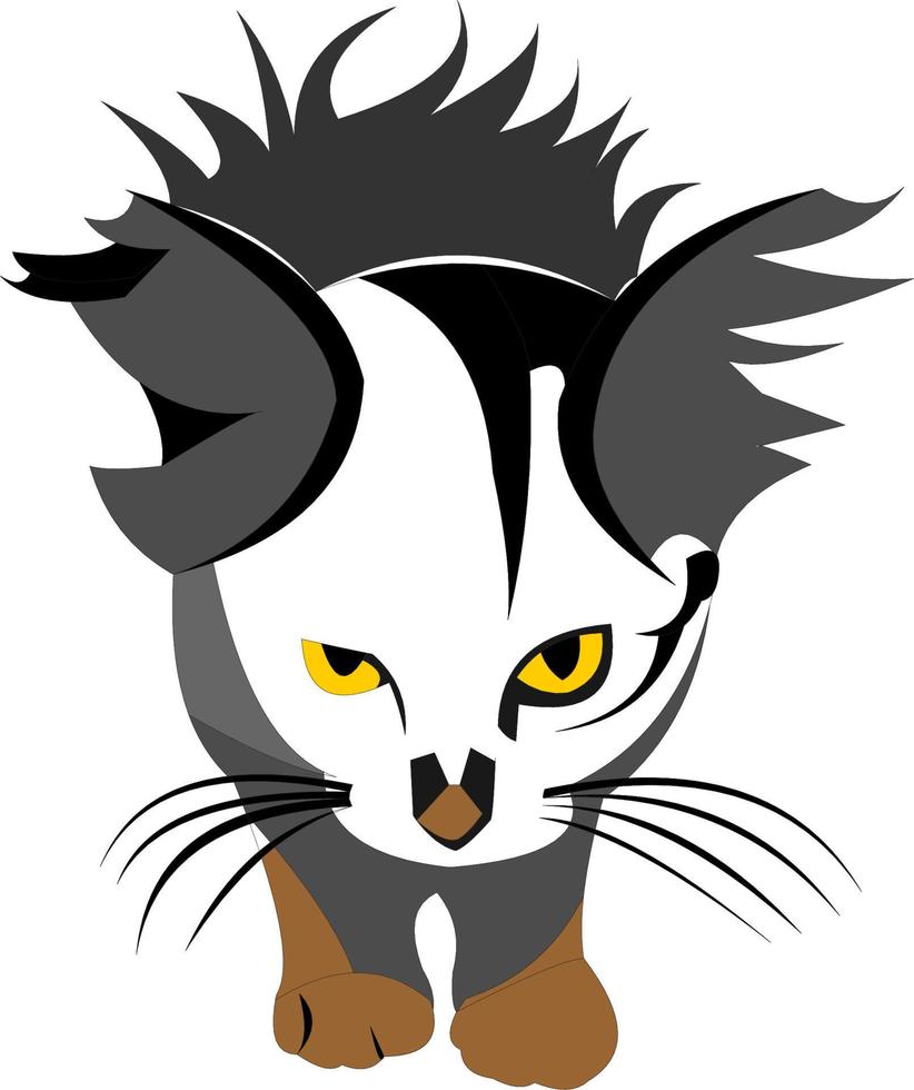 ilustration vector graphic of angry cat