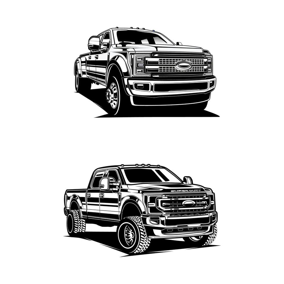 pickup truck silhouette vector