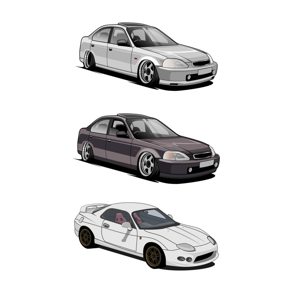 bundle set car sport vector