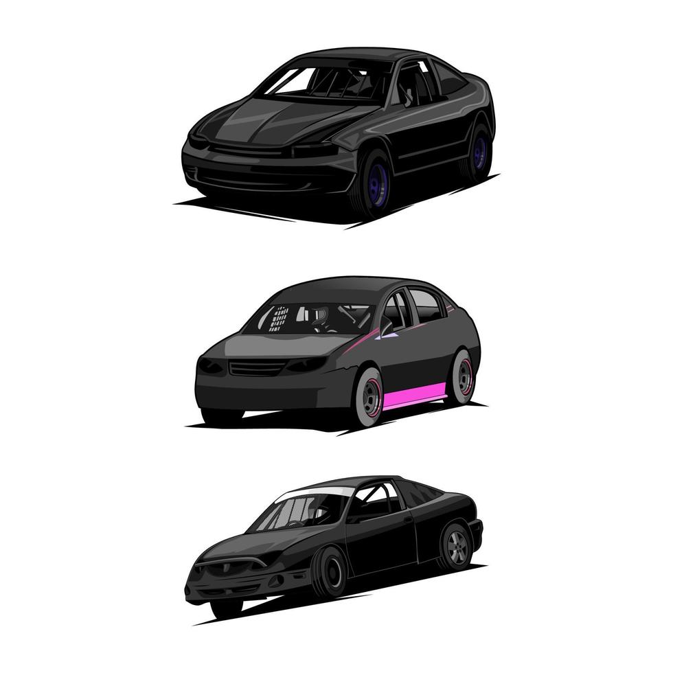 paquete conjunto stock car vector de carreras