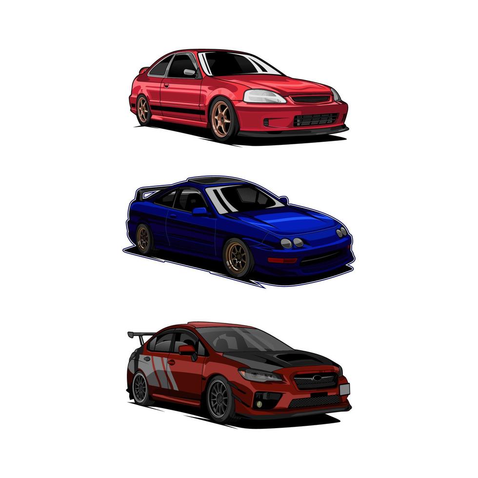 bundle set car sport vector