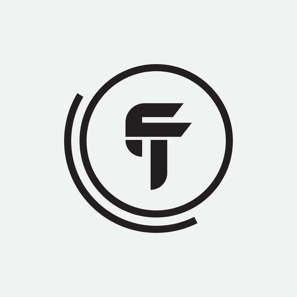 Initial letter tf or ft logo vector design template