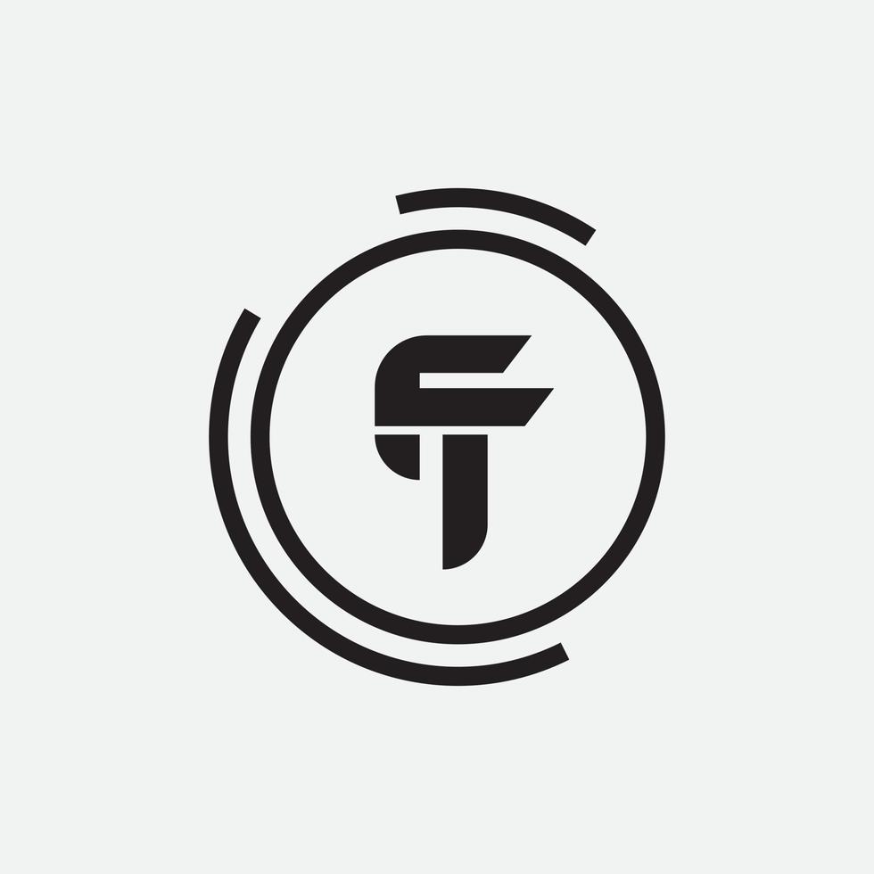 Initial letter tf or ft logo vector design template