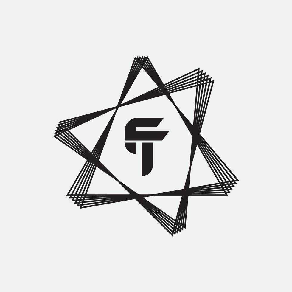 plantilla de diseño de vector de logotipo de letra inicial tf o ft