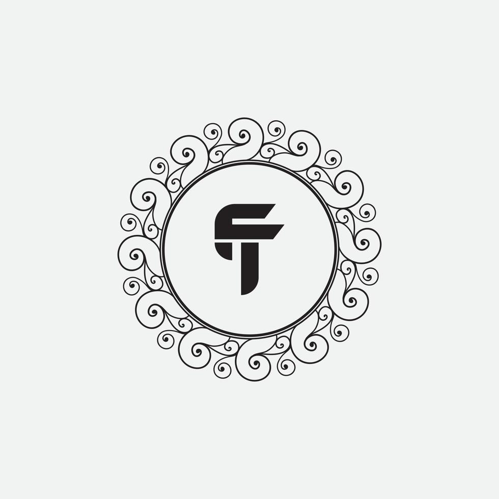 Initial letter tf or ft logo vector design template