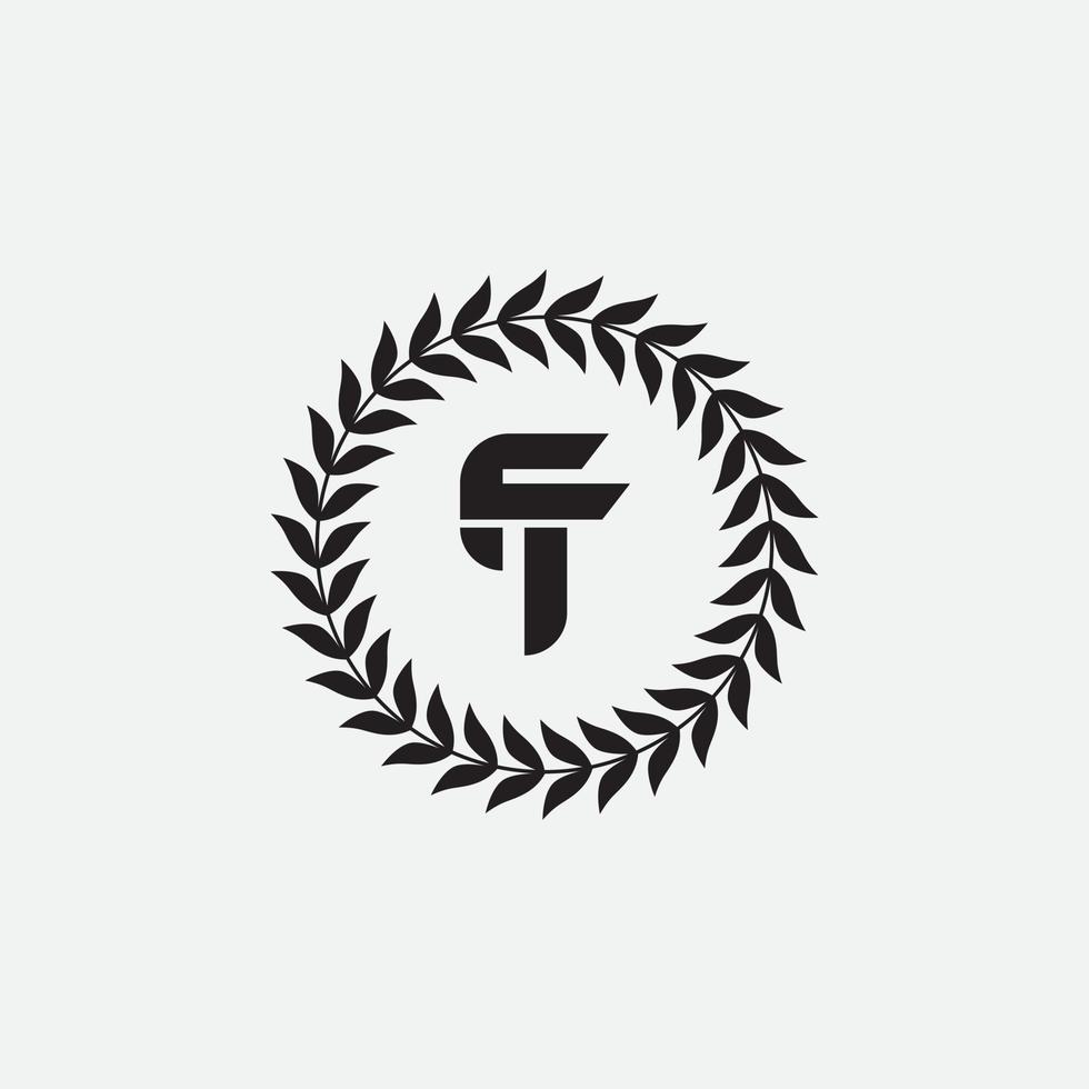 Initial letter tf or ft logo vector design template