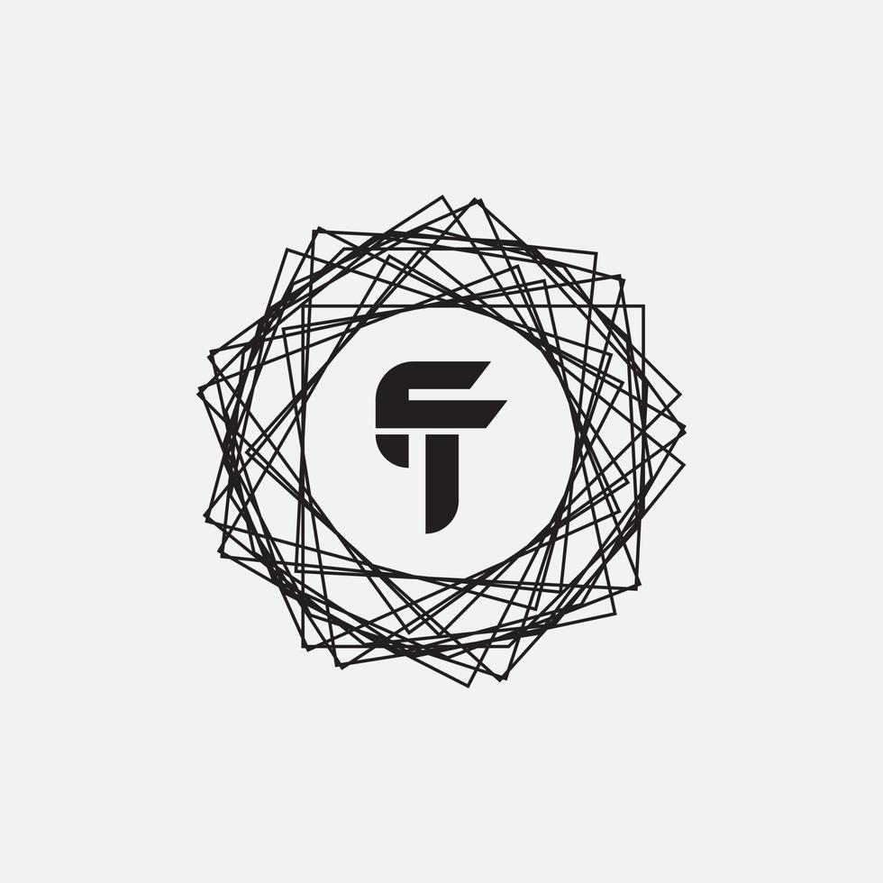 Initial letter tf or ft logo vector design template