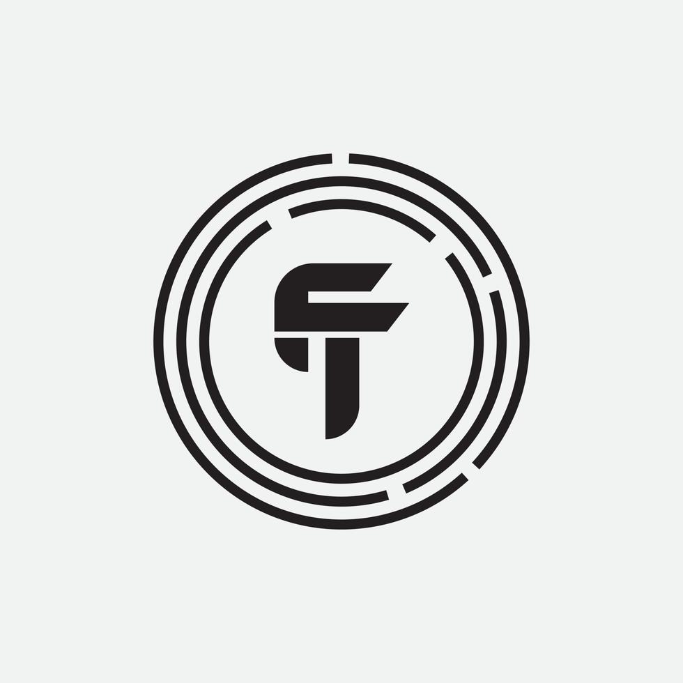 Initial letter tf or ft logo vector design template