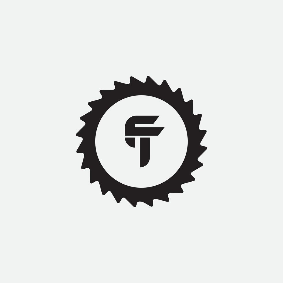 Initial letter tf or ft logo vector design template