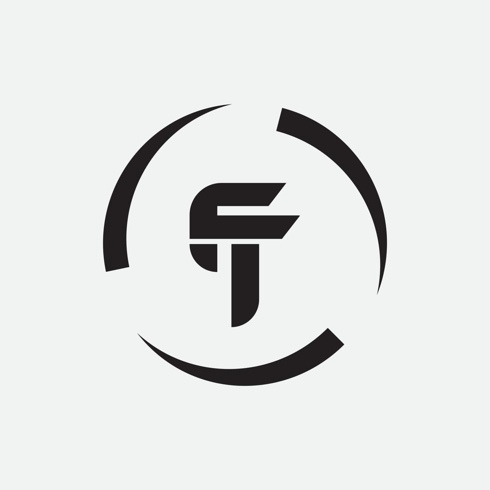 Initial letter tf or ft logo vector design template