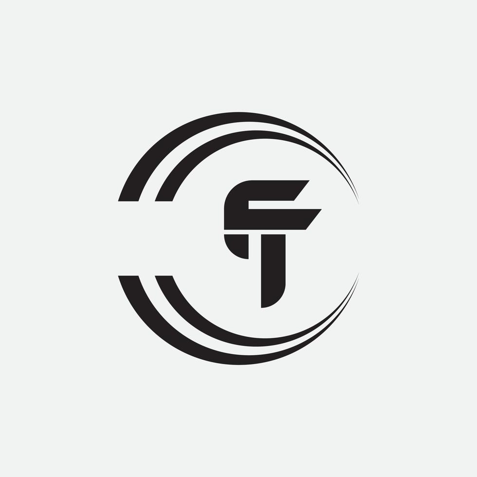Initial letter tf or ft logo vector design template