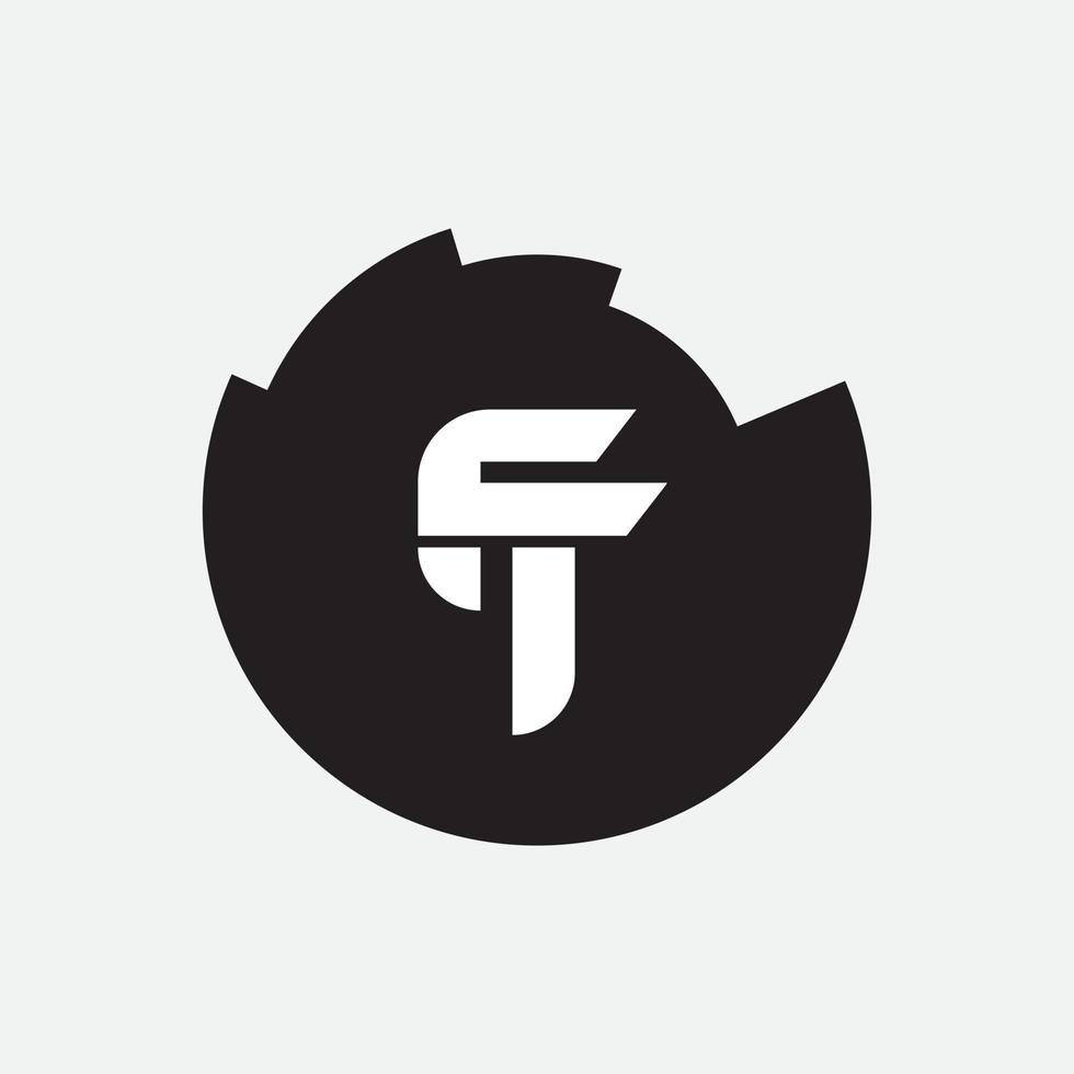 Initial letter tf or ft logo vector design template