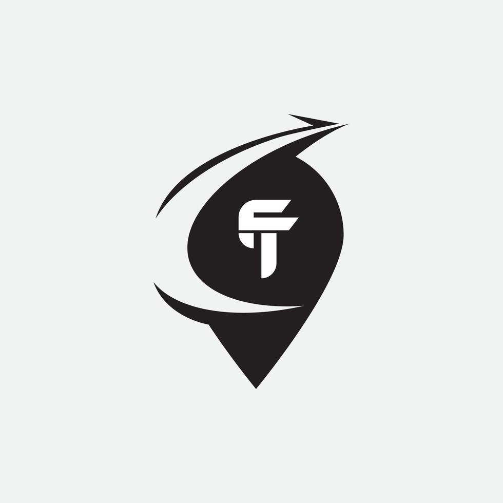 plantilla de diseño de vector de logotipo de letra inicial tf o ft