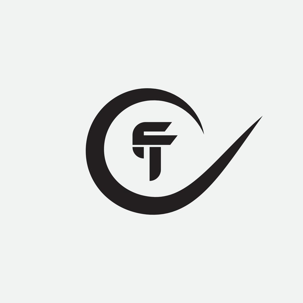 plantilla de diseño de vector de logotipo de letra inicial tf o ft