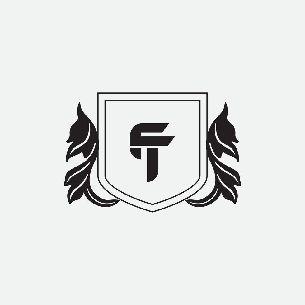 Initial letter tf or ft logo vector design template