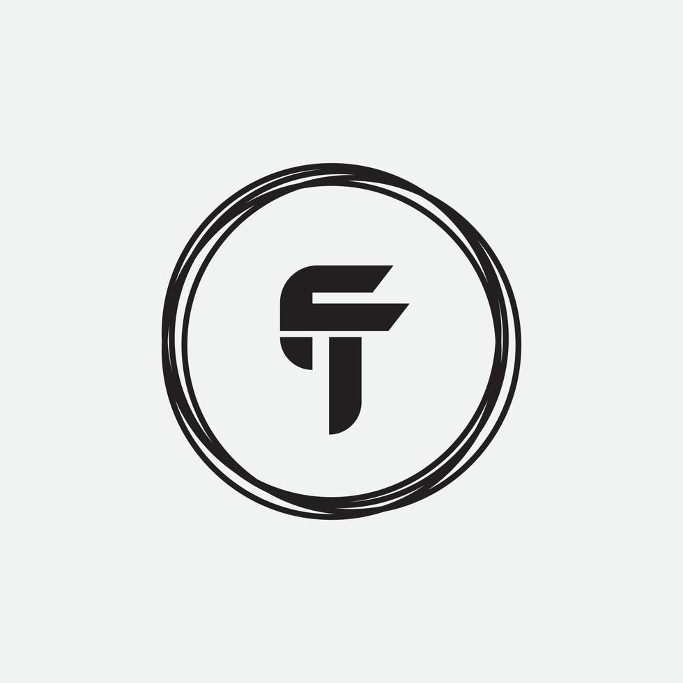 plantilla de diseño de vector de logotipo de letra inicial tf o ft