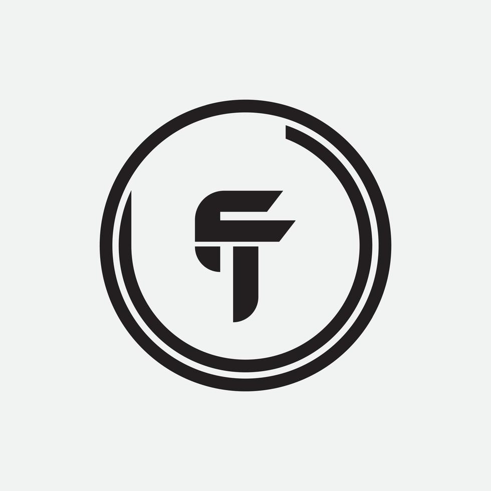 Initial letter tf or ft logo vector design template