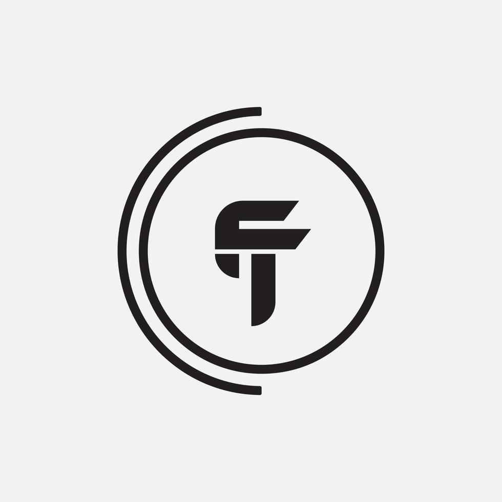 Initial letter tf or ft logo vector design template