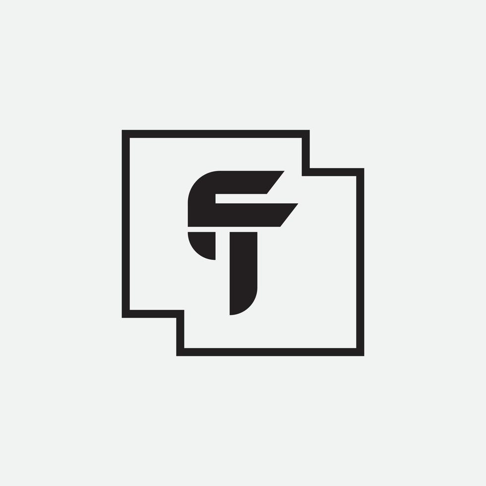 plantilla de diseño de vector de logotipo de letra inicial tf o ft