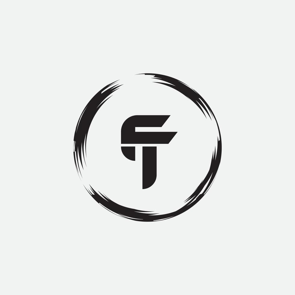 Initial letter tf or ft logo vector design template