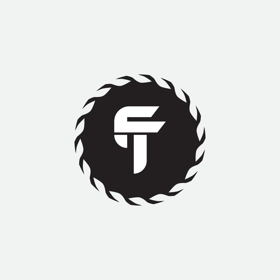 Initial letter tf or ft logo vector design template