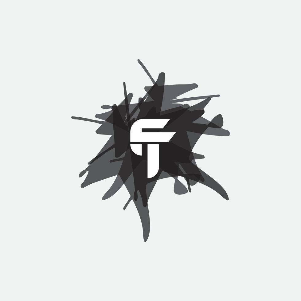 Initial letter tf or ft logo vector design template
