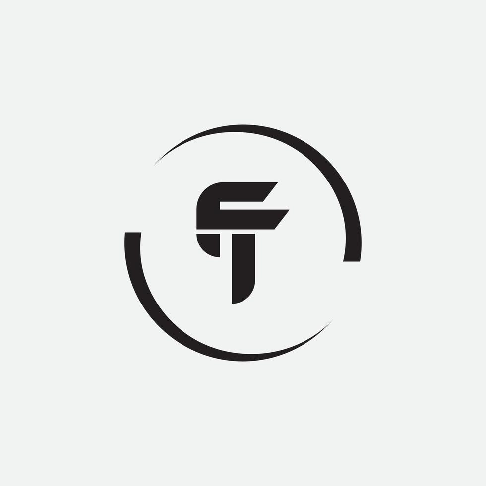 Initial letter tf or ft logo vector design template