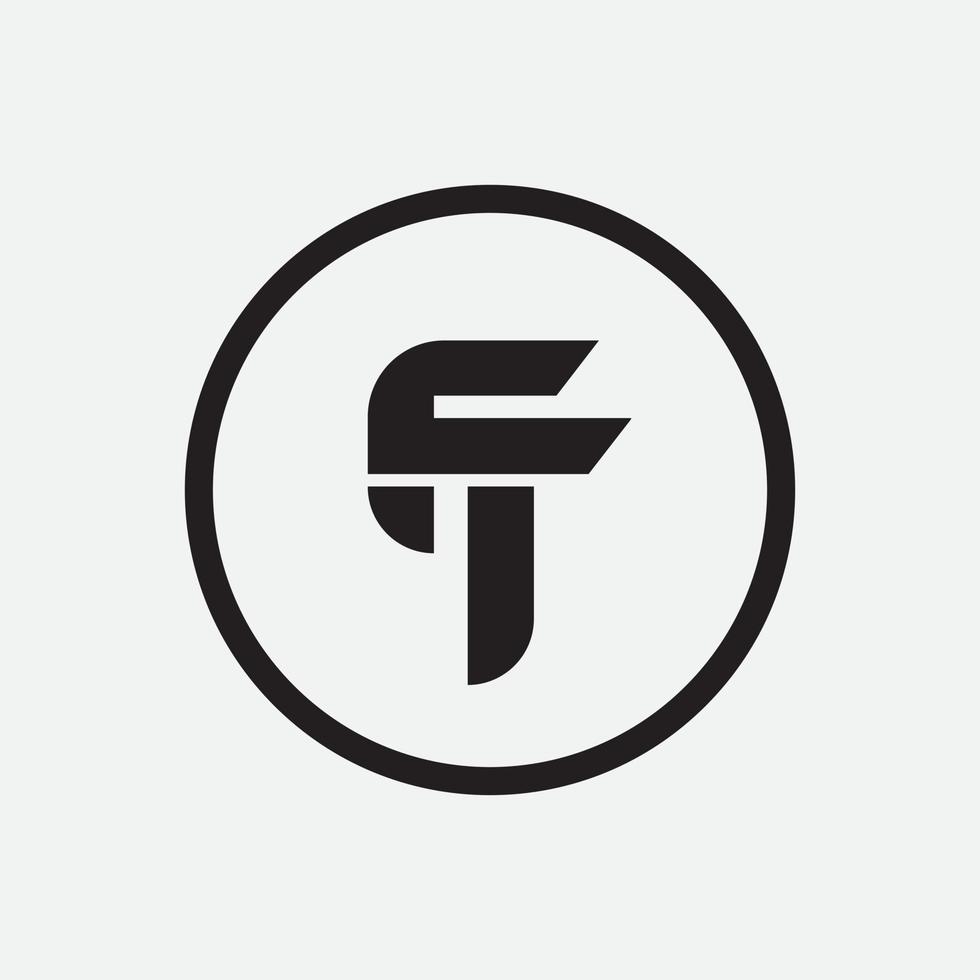 Initial letter tf or ft logo vector design template