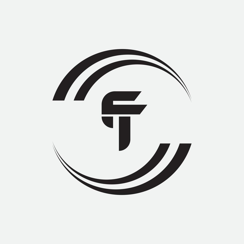 plantilla de diseño de vector de logotipo de letra inicial tf o ft