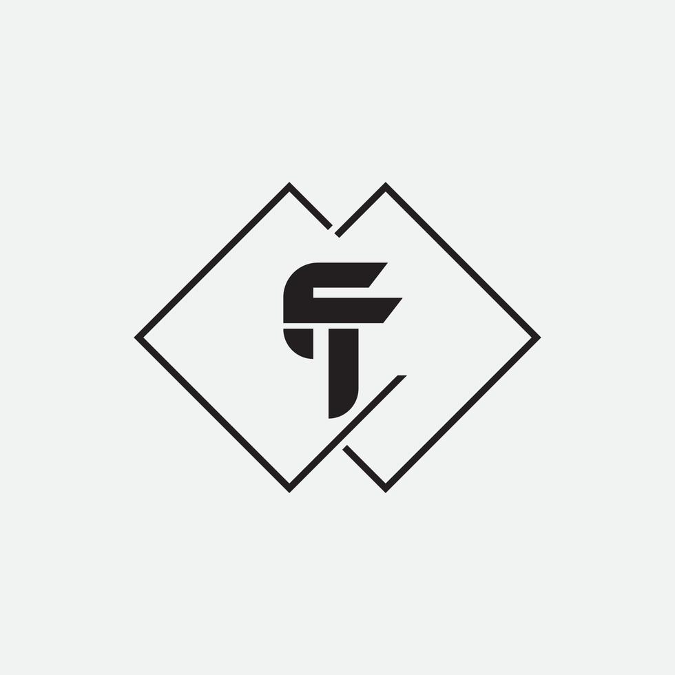 Initial letter tf or ft logo vector design template